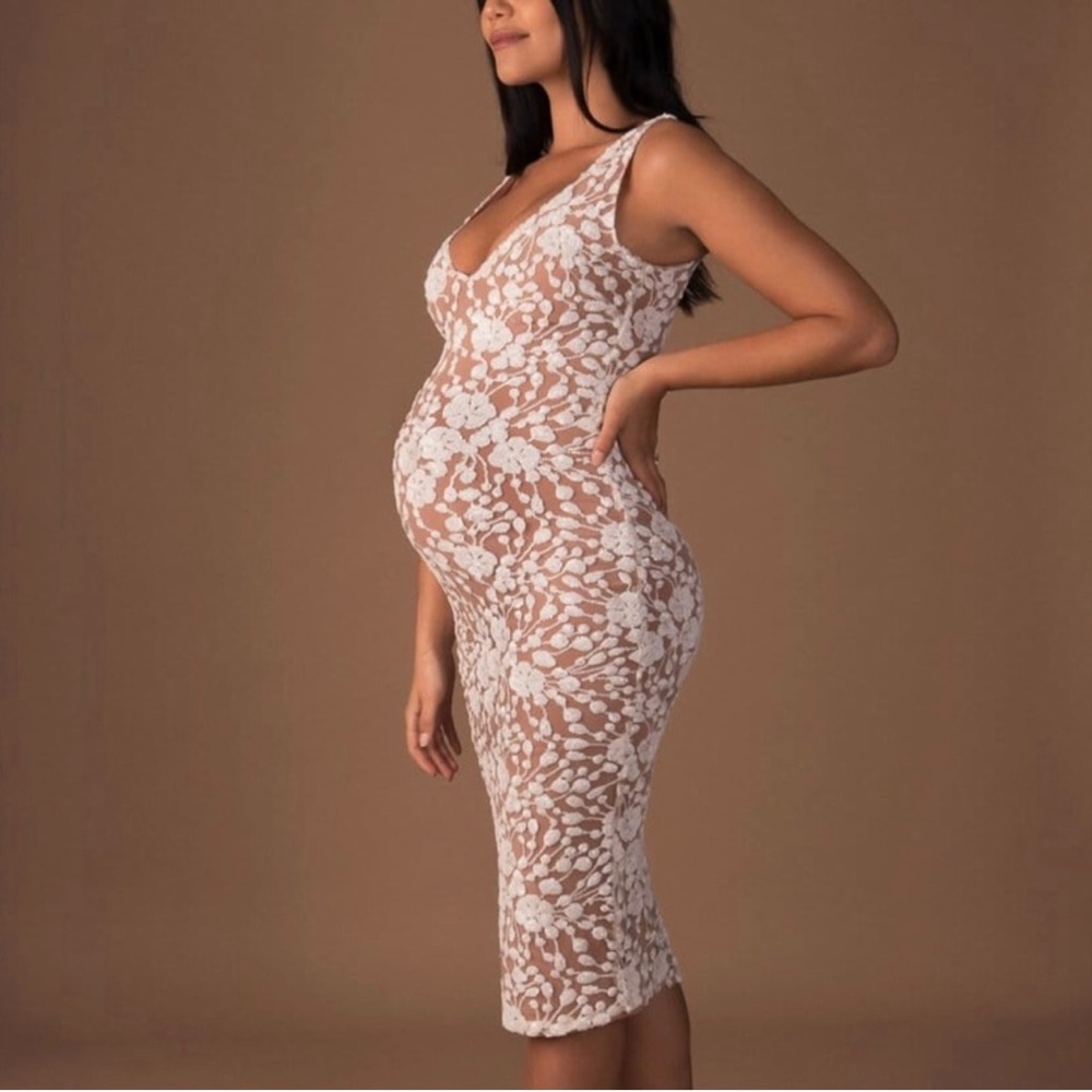 NYLA WHITE MATERNITY DRESS